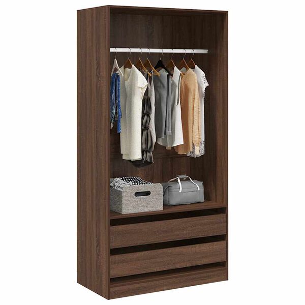 vidaXL Wardrobe Brown Oak 100x50x200 cm Engineered Wood