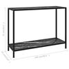 vidaXL Console Table Black 100x35x75 cm Tempered Glass