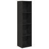 vidaXL Book Cabinet Black Oak 143 x 30 x 36 cm Engineered Wood
