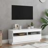 vidaXL TV Cabinet with LED Lights High Gloss White 100x35x40 cm