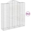 vidaXL Arched Gabion Baskets 12 pcs 200x50x200/220 cm Galvanised Iron