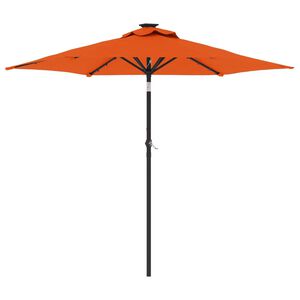 vidaXL Garden Parasol with LEDs and Steel Pole Terracotta 225x225x212cm
