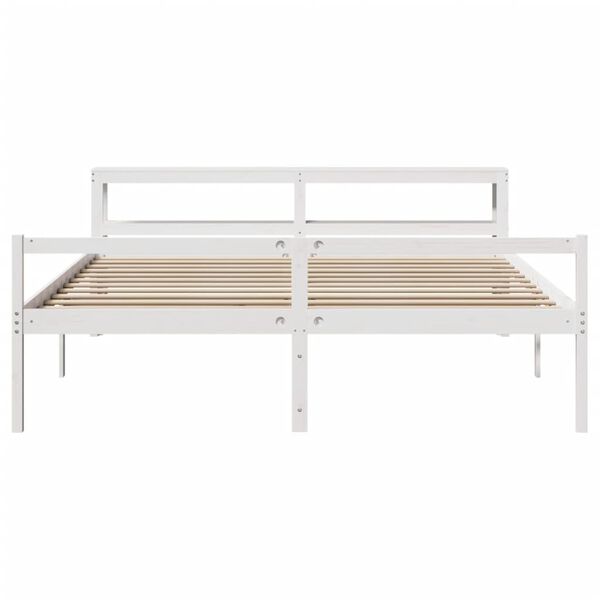 vidaXL Senior Bed with Headboard without Mattress White 200x200 cm