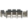 vidaXL Garden Dining Set 9 pcs Grey Powder-Coated Steel