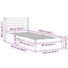 vidaXL Bed Frame with Headboard Brown 90 x 220 cm Solid Pine Wood