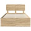 vidaXL Bed Frame Sonoma Oak 135 x 190 cm Solid Pine Wood