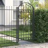 vidaXL Fence Gate with Arched Top Steel 100x250 cm Black