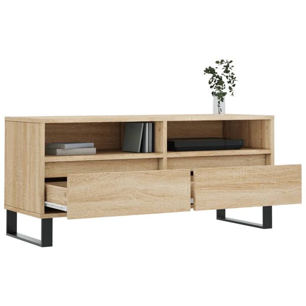 vidaXL TV Cabinet Sonoma Oak 100x34.5x44.5 cm Engineered Wood