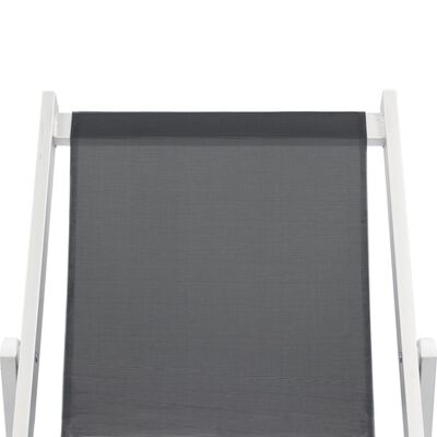 vidaXL Folding Beach Chairs 2 pcs Aluminium and Textilene Grey