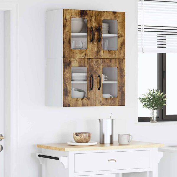 vidaXL Kitchen Cabinet 2 pcs Smoked Oak 60 x 31 x 40 cm