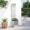 vidaXL Garden Privacy Screen Floral Sliver 32 x 140 cm Stainless steel