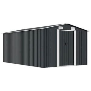 vidaXL Garden Shed 257x392x181 cm Metal Anthracite