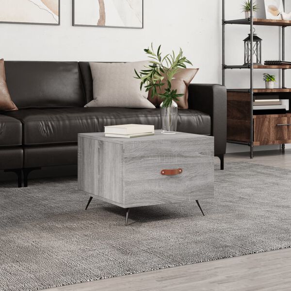 vidaXL Coffee Table Grey Sonoma 50x50x40 cm Engineered Wood