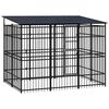 vidaXL Outdoor Dog Kennel with Roof Steel 5.53 m&sup2;