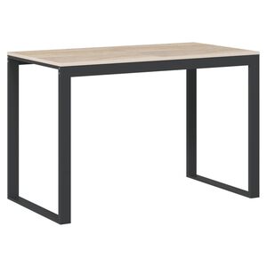 vidaXL Computer Desk | Black and Oak | Engineered Wood, Powder-Coated Metal