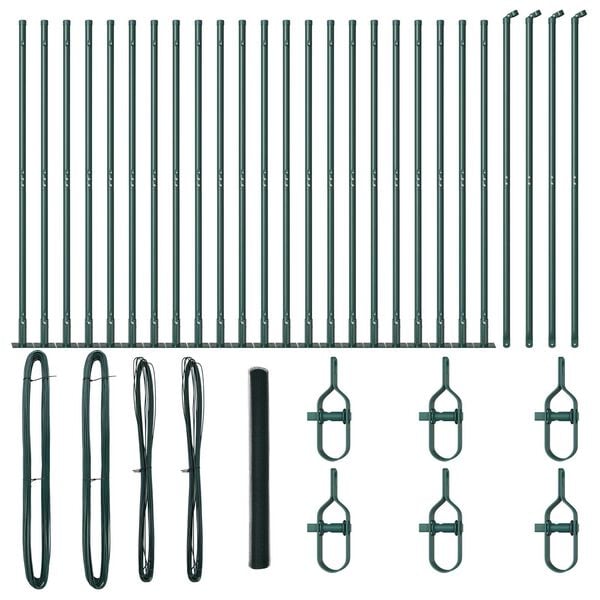 vidaXL Fence Post Green 50 x 1.6 m (25 mm mesh) Steel and PVC