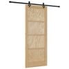 vidaXL Sliding Door Natural and Black 86 x 211 cm Solid Pine Wood