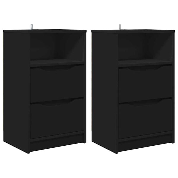 vidaXL Bedside Tables 2 pcs Black 40 x 30 x 467 cm Engineered Wood