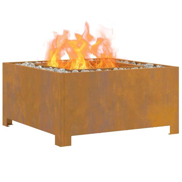 vidaXL Fire Pit Brown 60 x 60 x 30 cm Steel
