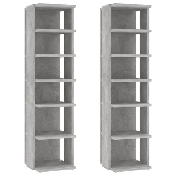 vidaXL Shoe Cabinets 2 pcs Concrete Grey 27.5x27x102 cm