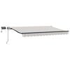 vidaXL Retractable Awning Light Grey and White 400 x 300 cm