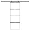 vidaXL Sliding Door with Hardware Set 76x205 cm ESG Glass&Aluminium