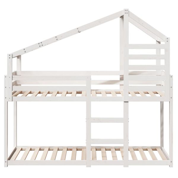 vidaXL Bunk Bed without Mattress White 90x190 cm Single Solid Wood Pine