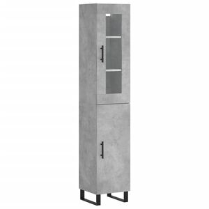 vidaXL Highboard Concrete Grey 34.5x34x180 cm Engineered Wood