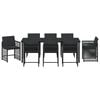 vidaXL Garden Dining Set 9 pcs Black Poly Rattan