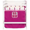 vidaXL Kids' Loft Bed with Curtains without Mattress Pink 80x200 cm