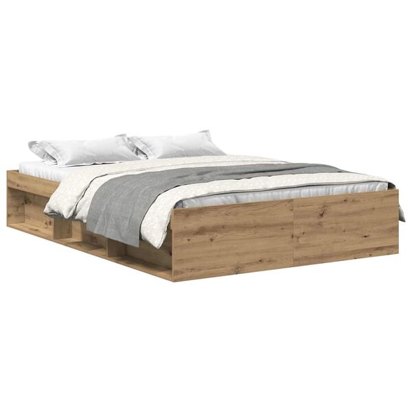 vidaXL Bed Frame without Mattress Artisan Oak 120x190cm Small Double Engineered Wood