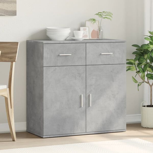 vidaXL Sideboard Concrete Grey 79x38x80 cm Engineered Wood