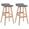 vidaXL Bar Stools 2 pcs Dark Grey Fabric