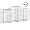 vidaXL Arched Gabion Baskets 18 pcs 200x50x80/100 cm Galvanised Iron
