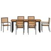 vidaXL Garden Dining Set 7 pcs Black Solid Acacia Wood