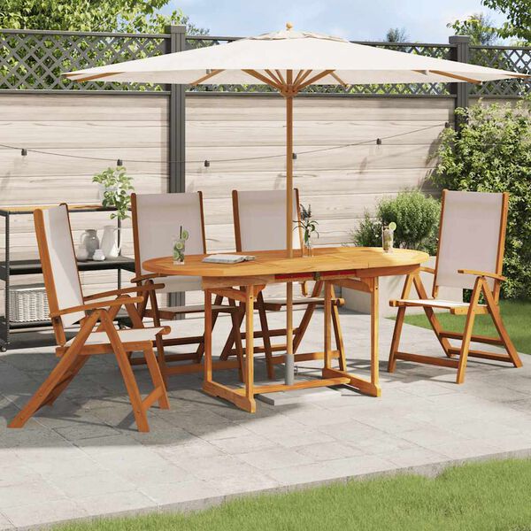 vidaXL Folding Garden Chairs 4 pcs Solid Wood Acacia and Textilene