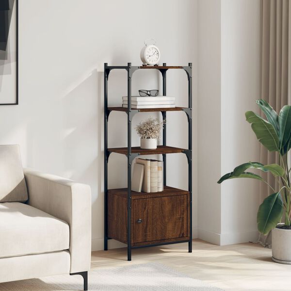 vidaXL Bookcase 3-Tier Brown Oak 41x30x109.5 cm Engineered Wood
