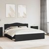 vidaXL Bed Frame with Headboard Black 180 x 200 cm Solid Pine Wood