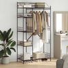 vidaXL Open Wardrobe with Shelf Black 101 x 43 x 188 cm Steel