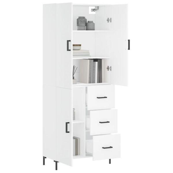 vidaXL Highboard White 69.5x34x180 cm Engineered Wood
