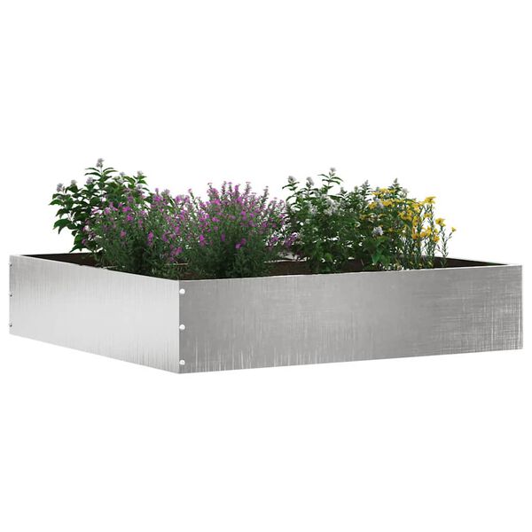 vidaXL Lawn Edging 6 pcs Silver 60 x 60 x 13 cm Stainless Steel