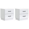 vidaXL Bedside Cabinet 2 pcs White 43 x 34.5 x 44.5 cm Engineered Wood