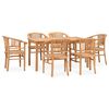 vidaXL 7 Piece Garden Dining Set Solid Teak Wood