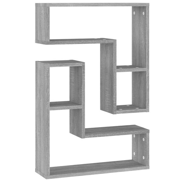 vidaXL Wall Shelves 2 pcs Grey Sonoma 50x15x50 cm Engineered Wood