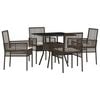 vidaXL Garden Dining Set 5 pcs Brown Poly rattan