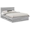 vidaXL Bed Frame with Drawer Grey Sonoma 150 x 200 cm Engineer Wood