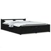 vidaXL Bed Frame without Mattress with Drawers Black Double