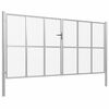 vidaXL Garden Gate Galvanised Steel 400x175 cm Silver