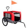 vidaXL 2-in-1 Pet Bike Trailer & Jogging Stroller Red and Grey
