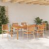 vidaXL Garden Dining Set 7 pcs Beige Poly rattan